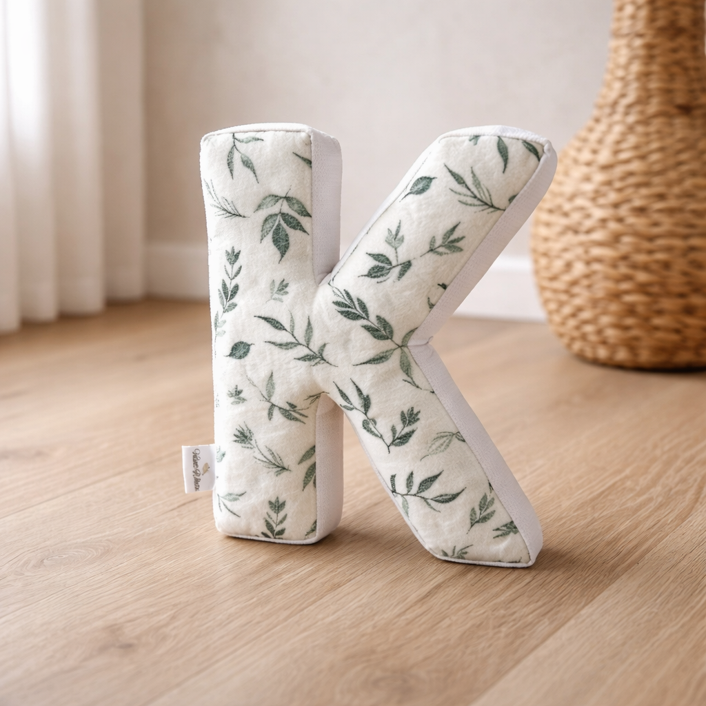 Minimal Leaf Letter Pillow (Scandi style)