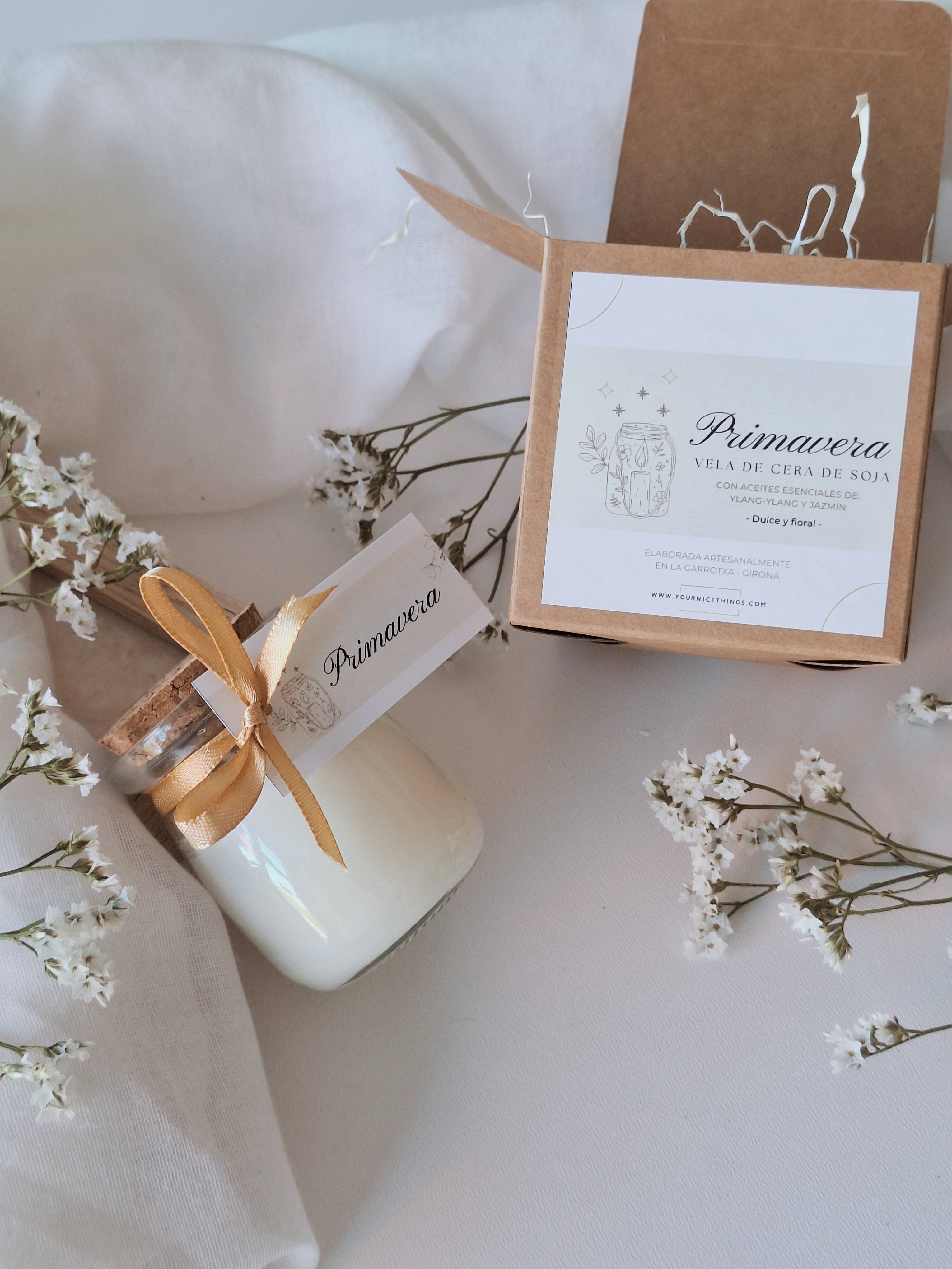 Soy candle in glass jar ylang-ylang and jasmine
