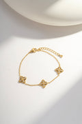 Refined "Crystal Clover" bracelet in stainless steel