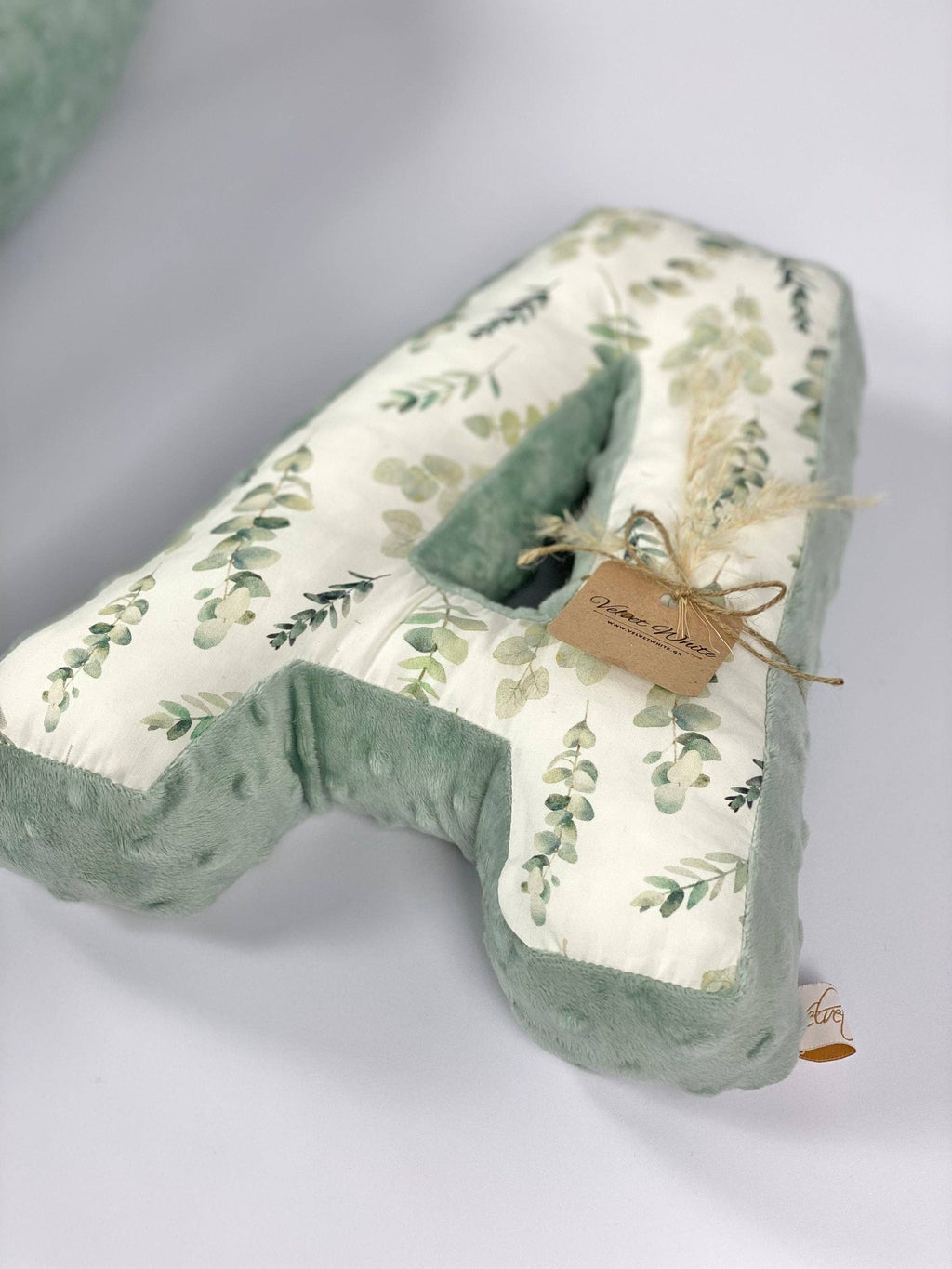 Floral Letter Pillow (Pattern – eucalyptus style)