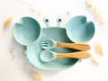 Crab-shaped meal set+cutlery for children