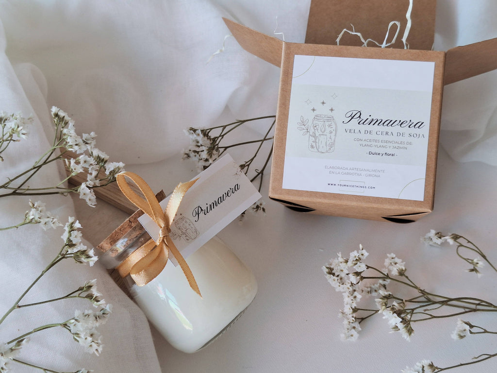 Soy candle in glass jar ylang-ylang and jasmine