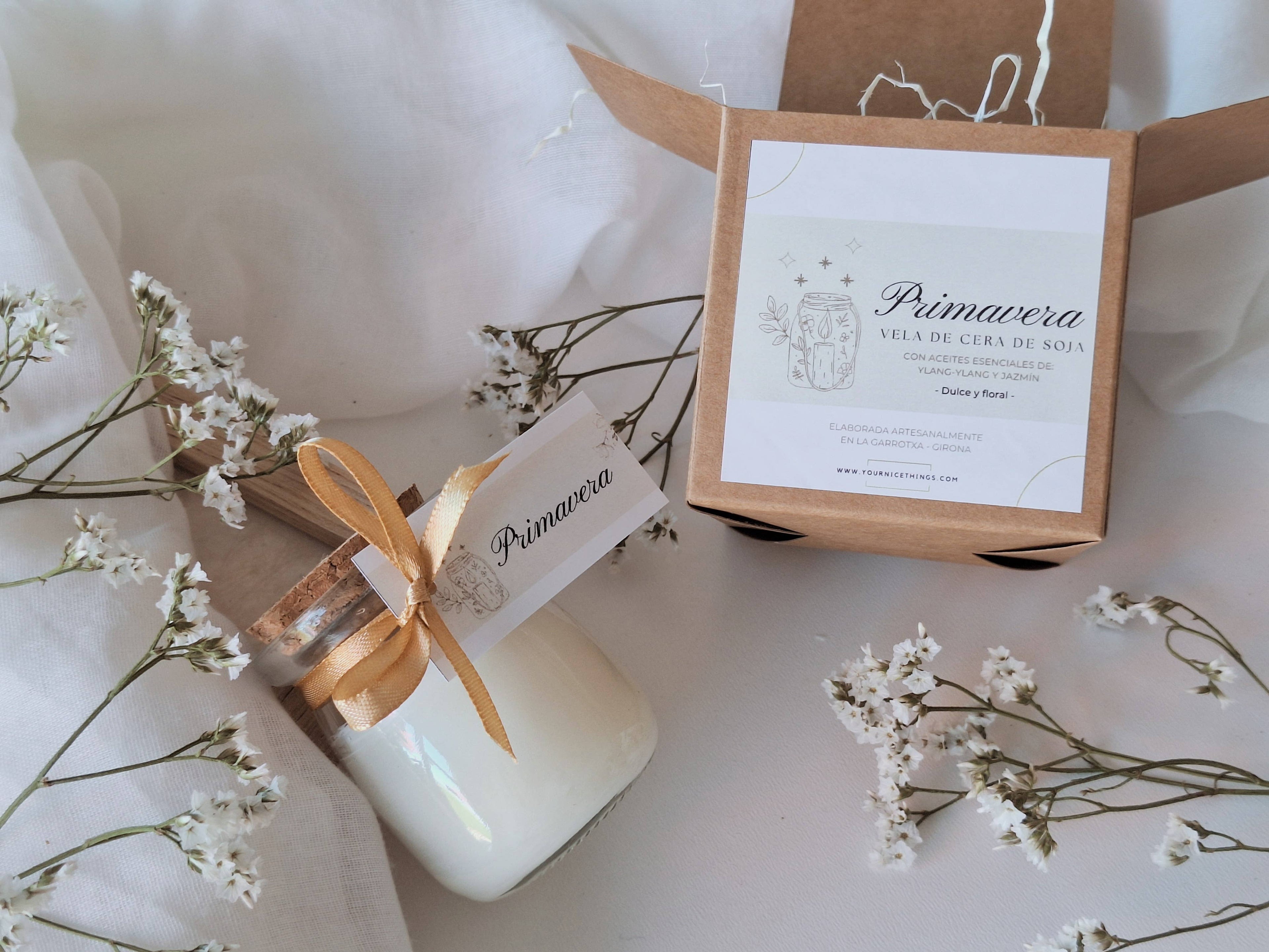 Soy candle in glass jar ylang-ylang and jasmine