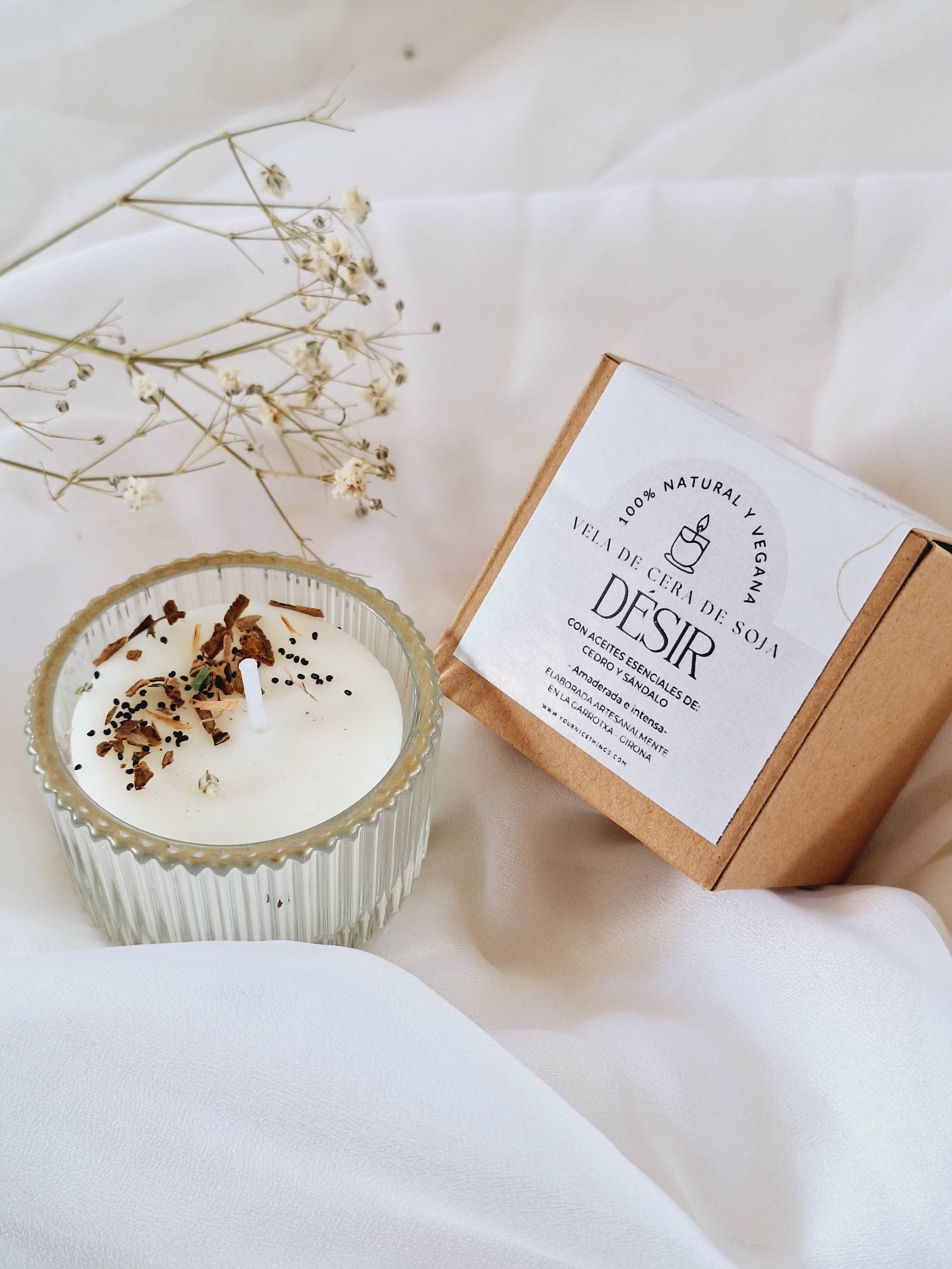Soy candle in glass jar (mini) cedar and sandalwood