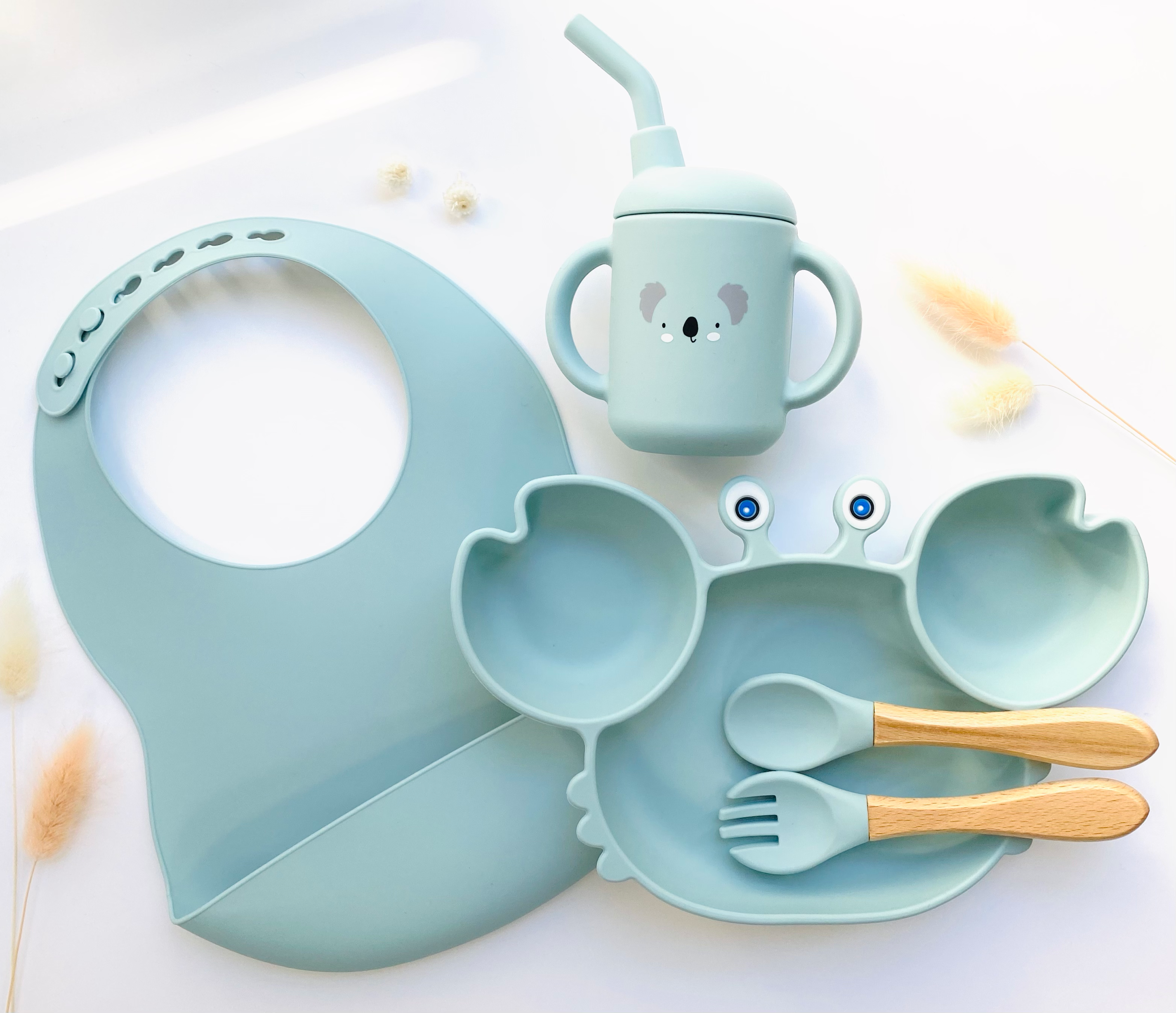 Meal pack+bib+straw glass for children
