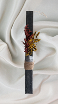 Midnight Rustic Candle with Dried Flowers