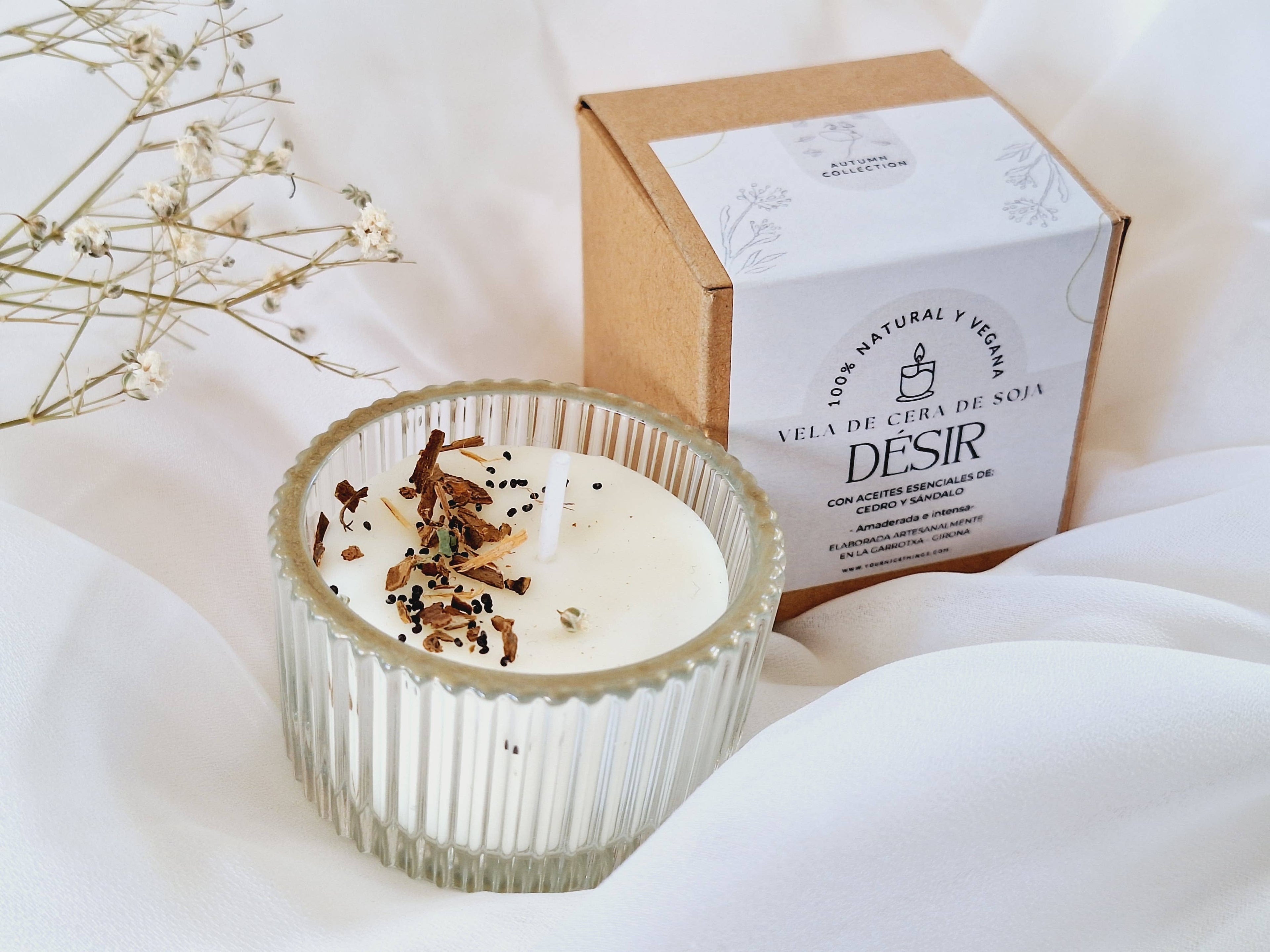 Soy candle in glass jar (mini) cedar and sandalwood
